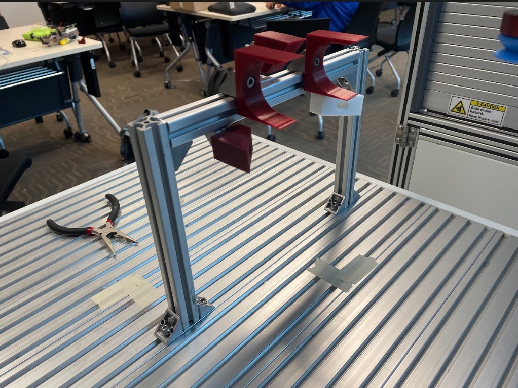 Prototype of jig used to simulate folding process